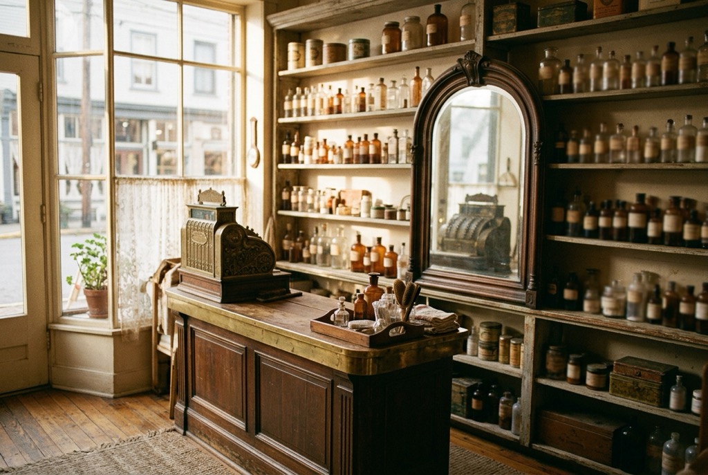 A vintage corner beauty supply shop