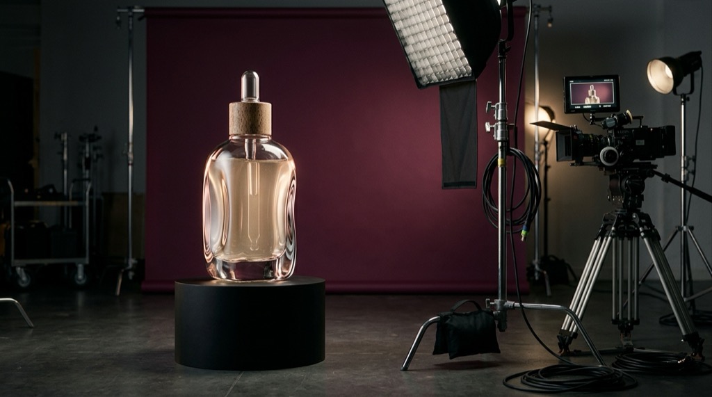 An emerging beauty brand captured in a bright product-film studio